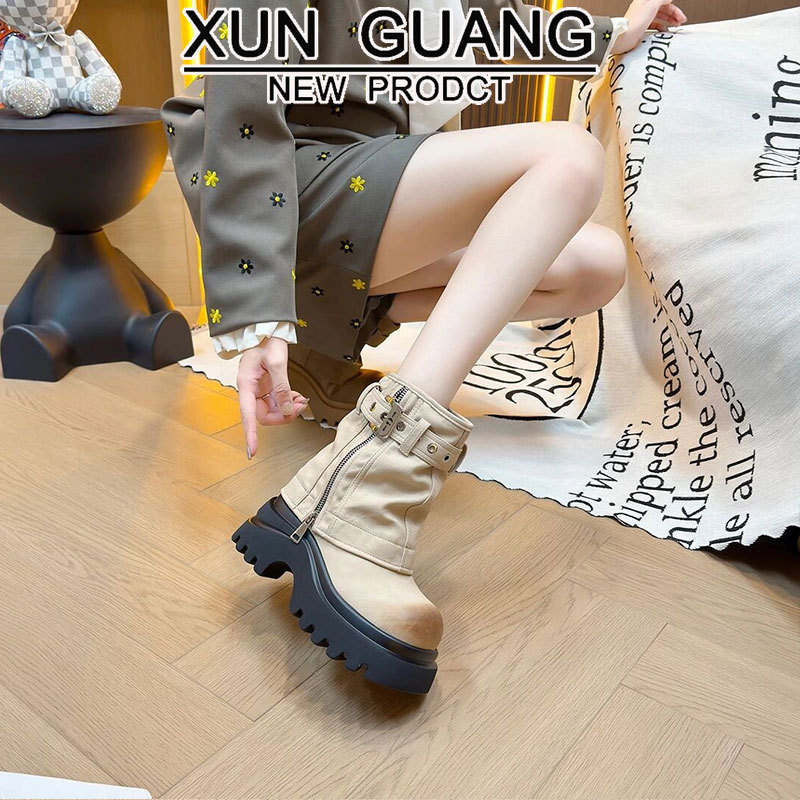 真皮马丁靴子女2025秋冬季新款百搭厚底爆款女鞋复古短靴女中筒靴|undefined
