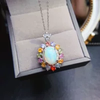 Заводская оптовая продажа натуральная подвеска Opal S925 серебряная инкрустация основного камня 9*13