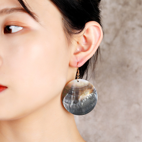 European and American island resort style shell earrings long temperament tassel earrings Korean retro personality simple earrings for women