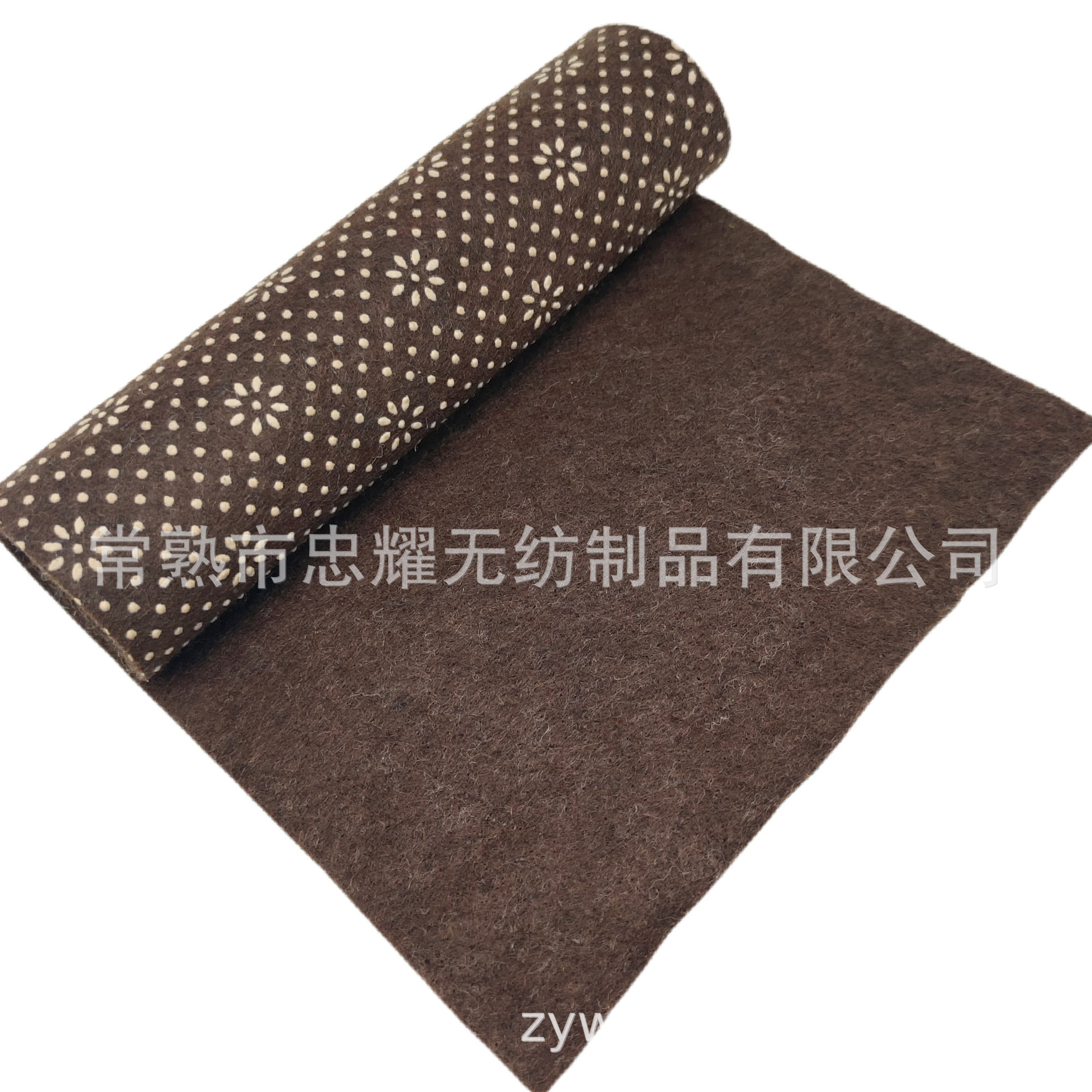 点塑防滑针刺无纺布棕色梅花滴塑毛毡布PVC滴胶家居地垫地毯底布