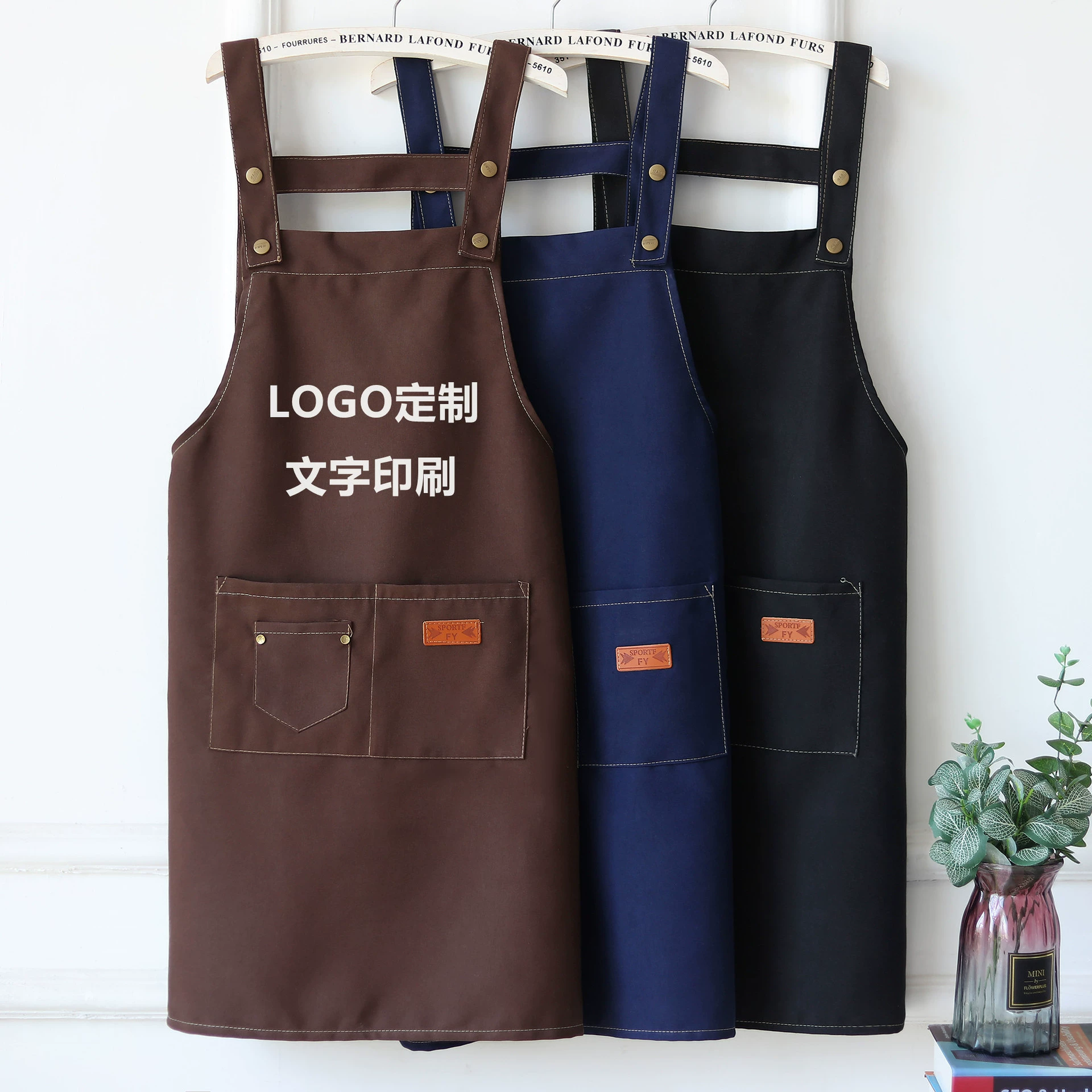 Фартук с логотипом на заказ, мужские и женские парусиновые джинсовые маслостойкие кафе, цветочные маникюрные парикмахерские комбинезоны