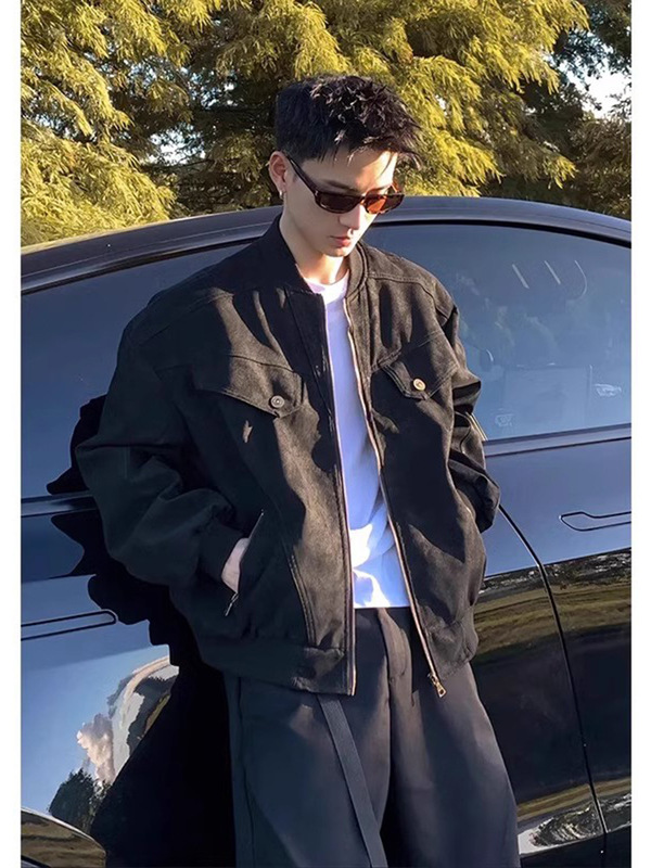美拉德短款工装外套男春秋新款水洗潮牌棒球服美式复古哈灵顿夹克|undefined