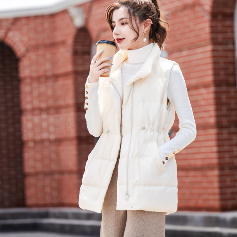 Women's Korean-Style Short down Vest, Lightweight Duck down Gilet, Outerwear Vest, Women's Jacket, Pinghu