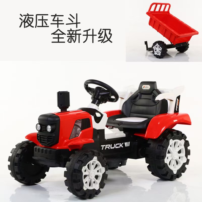 Tractor de juguete eléctrico para niños, coche de cuatro ruedas de doble tracción para niños, coche de juguete eléctrico para bebés