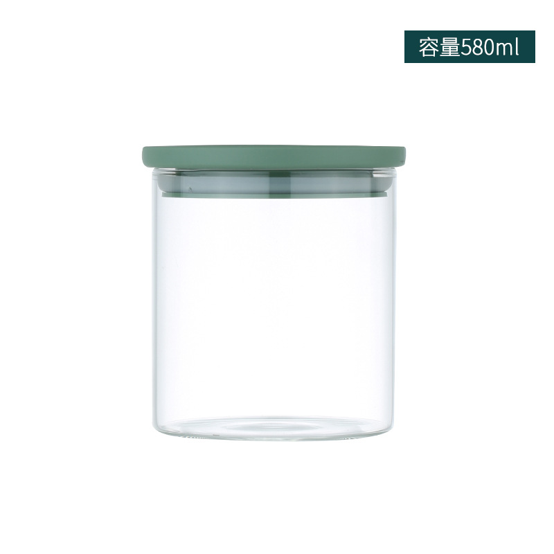 Frascos Redondos Sellados de Borosilicato de Alta Calidad al por Mayor, Frascos de Vidrio Transparentes para Almacenamiento, Frascos para Conservar Té Fresco, Frascos para Almacenar Granos y Dulces