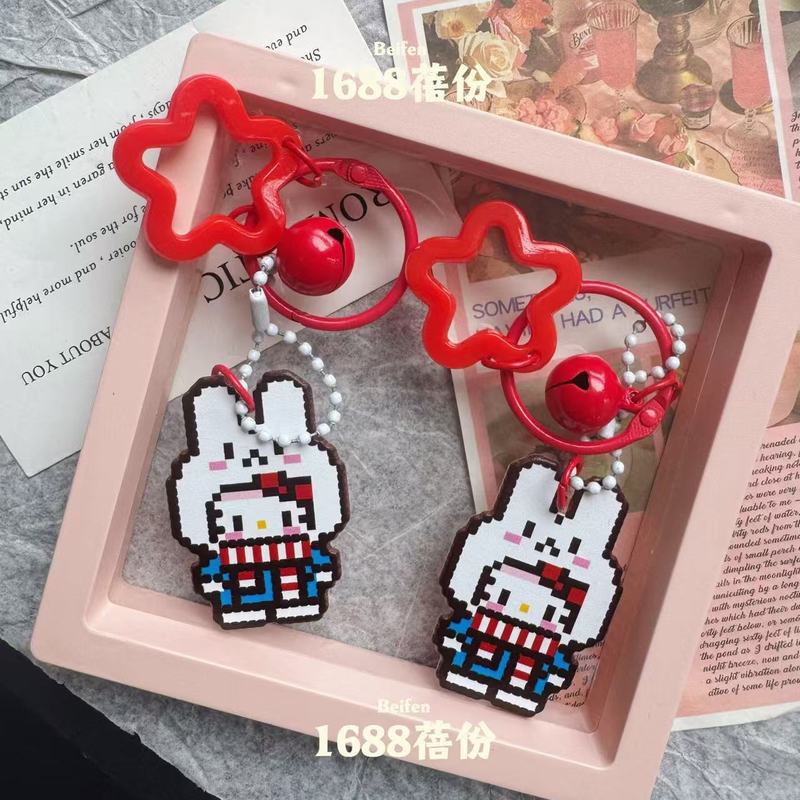 日本の漫画ピクセルバニーキティキーホルダーペンダント甘くてかわいいバッグペンダントアクリルペンダント|undefined