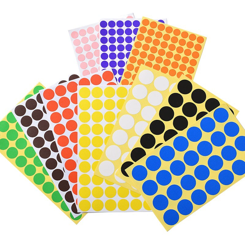 Цветная круглая самоклеящаяся наклейка в горошек бумажный классификационный знак Самоклеящиеся наклейки с этикетками цветные наклейки