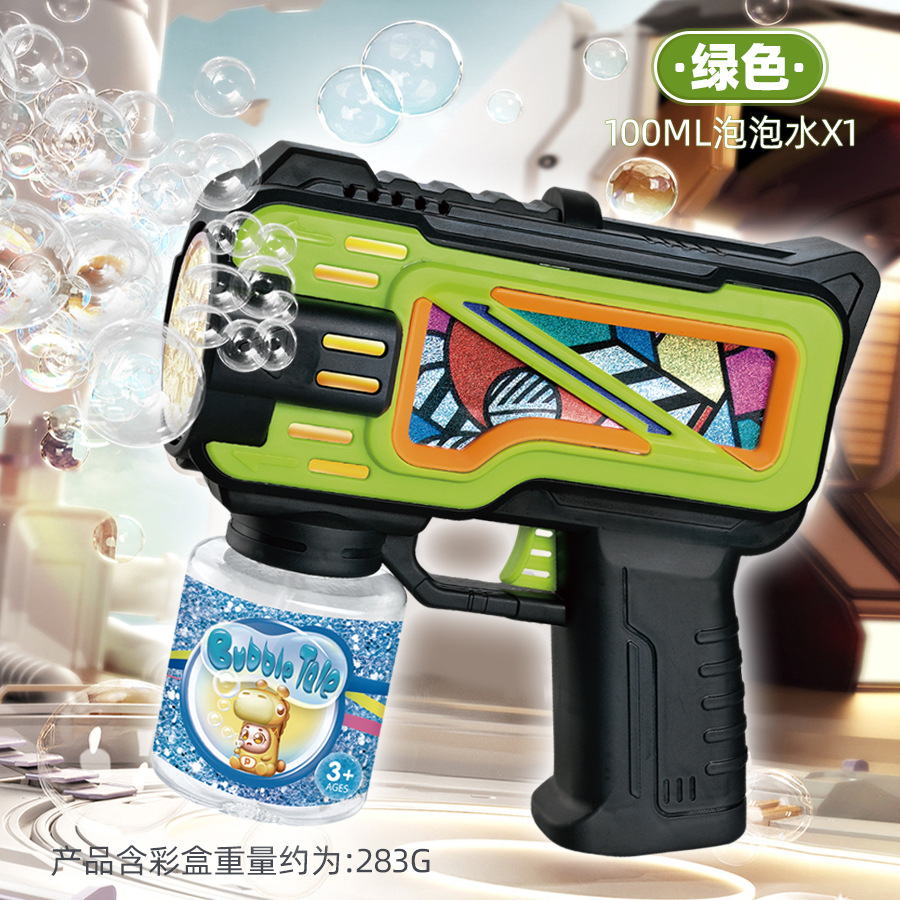 [Envío gratuito] en stock para niños delfín burbuja pistola juguete luz música eléctrica burbuja cámara 61 juguete