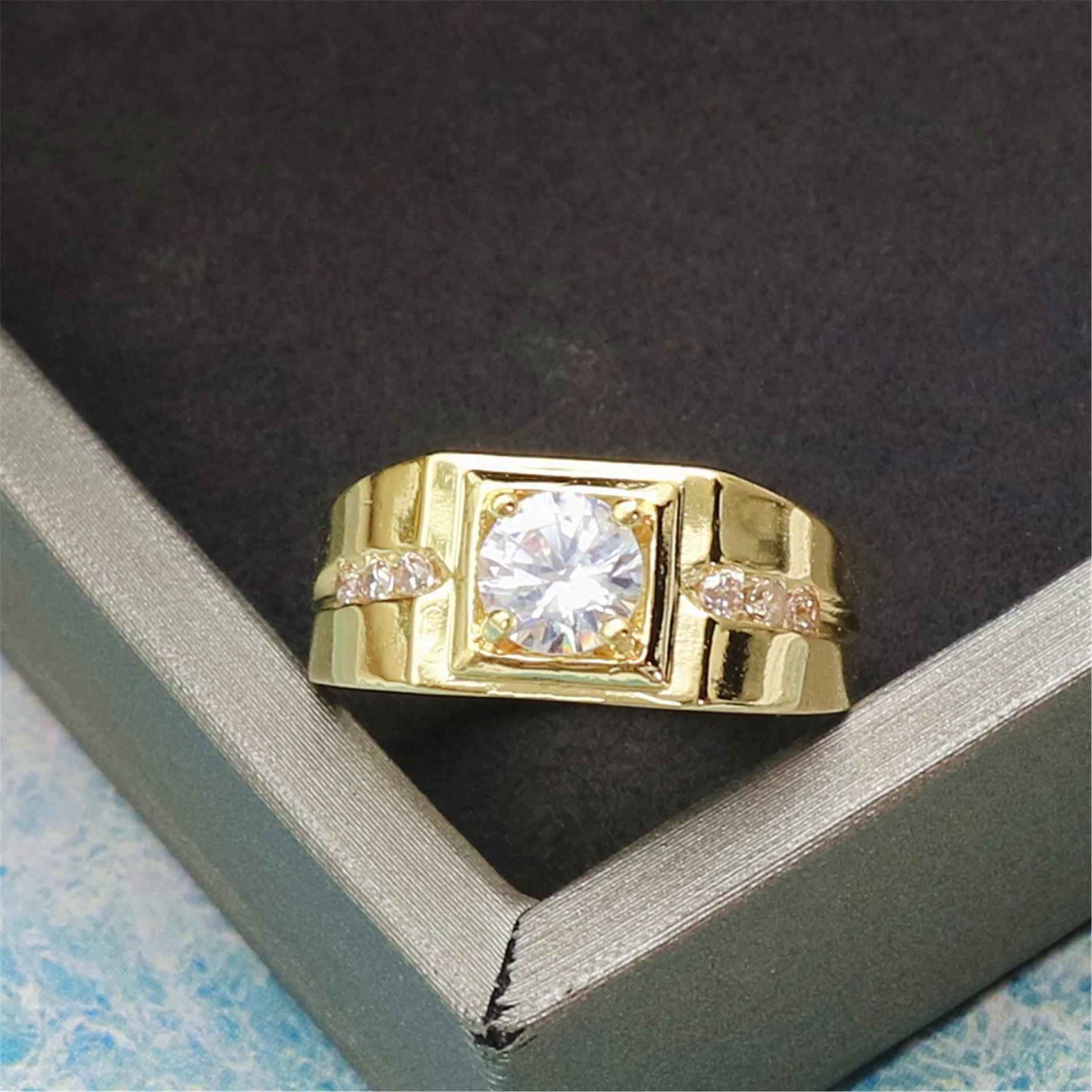 Herrenring Mit Simuliertem Diamant In Weißgold Optik_voghion.com
