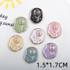 ABS玫瑰花徽章DIY奶油膠飾品配件髮夾頭繩配飾手機殼貼片廠家批發