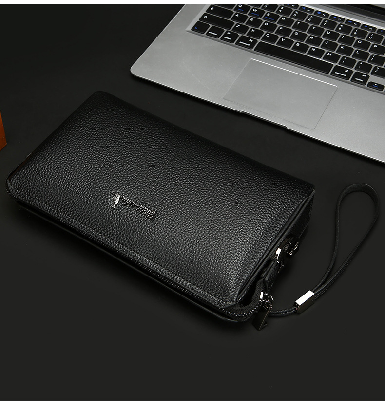 Men's Leather Handbag Large Capacity Casual Envelope Bag For Men_voghion.com
