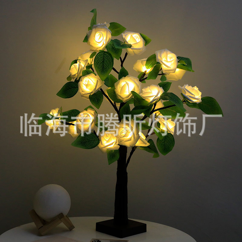 Luz de árbol LED rosa fruta ciruela color mariposa luz de abedul azul pálido hoja de arce huevo de oliva