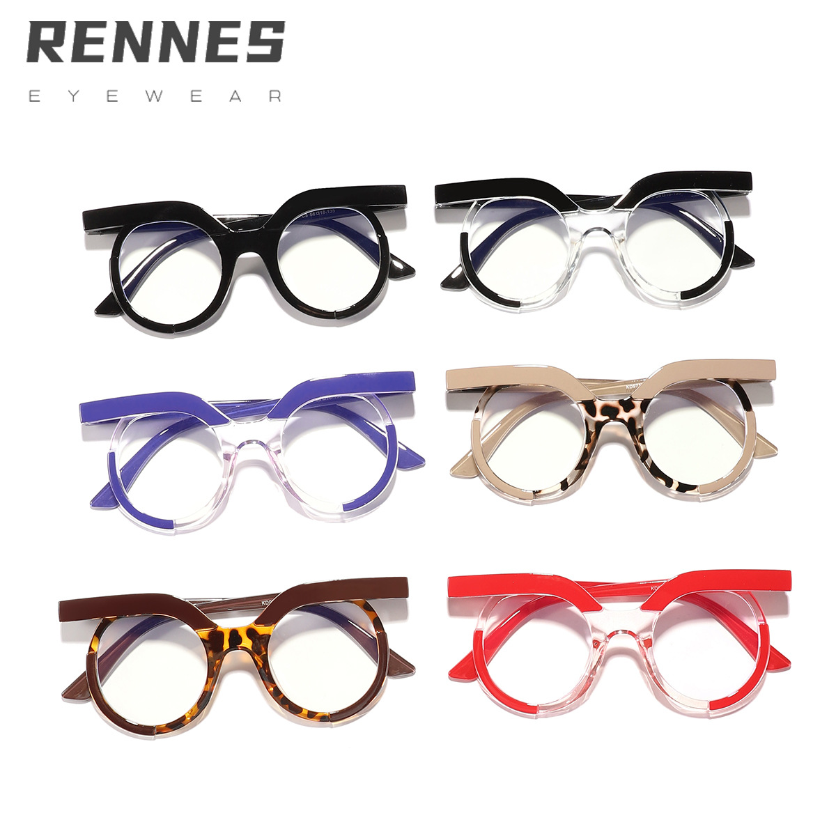 Nuevas gafas planas europeas y americanas, gafas de estilo ins personalizadas, gafas literarias retro de carey redondas americanas