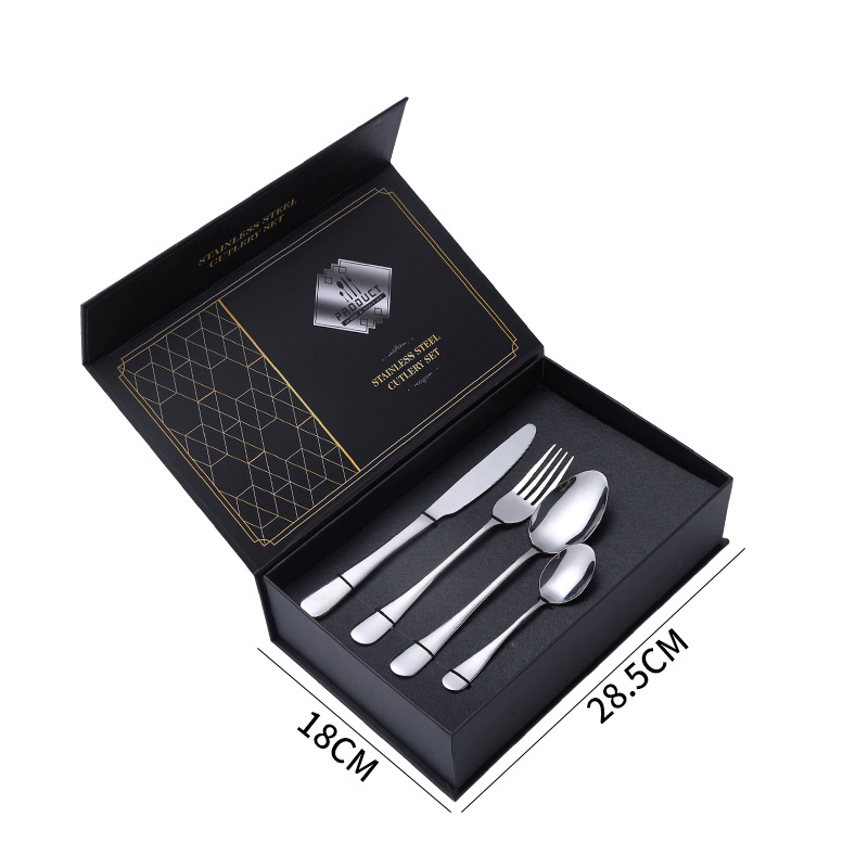 Juego de cubiertos occidentales de acero inoxidable 24 piezas con caja de regalo cuchillo tenedor cuchara