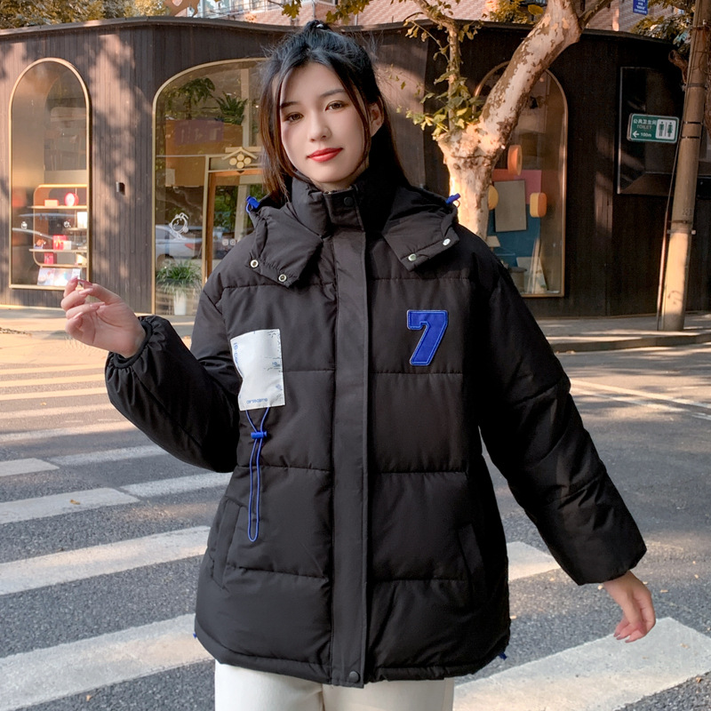 Nueva chaqueta de algodón encapuchada de invierno hembra de 2025 ropa de pan coreana pequeña chaqueta de algodón grande suelta image 7