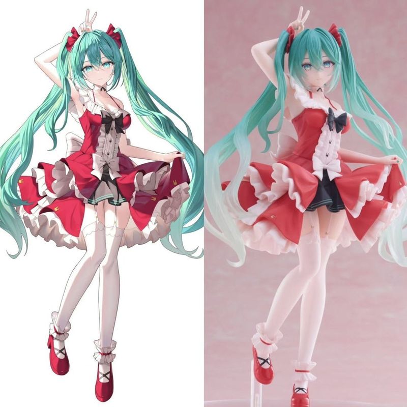 初音ミクロリータ初音フィギュア風景アニメモデル二次元美少女デスクトップ装飾品女性ギフト|undefined