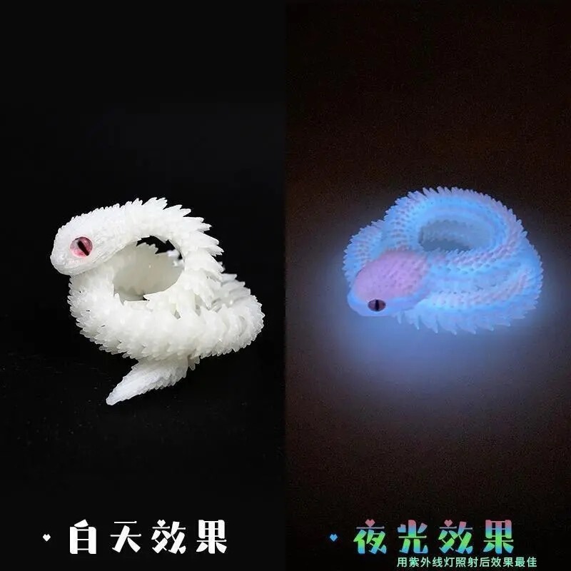 3D プリントおもちゃのヘビ可動関節バイパー卓上車の装飾品 PLA 素材シミュレーションヘビクリエイティブフィギュア|undefined