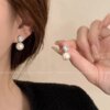 5#Zircon pearl-earrings