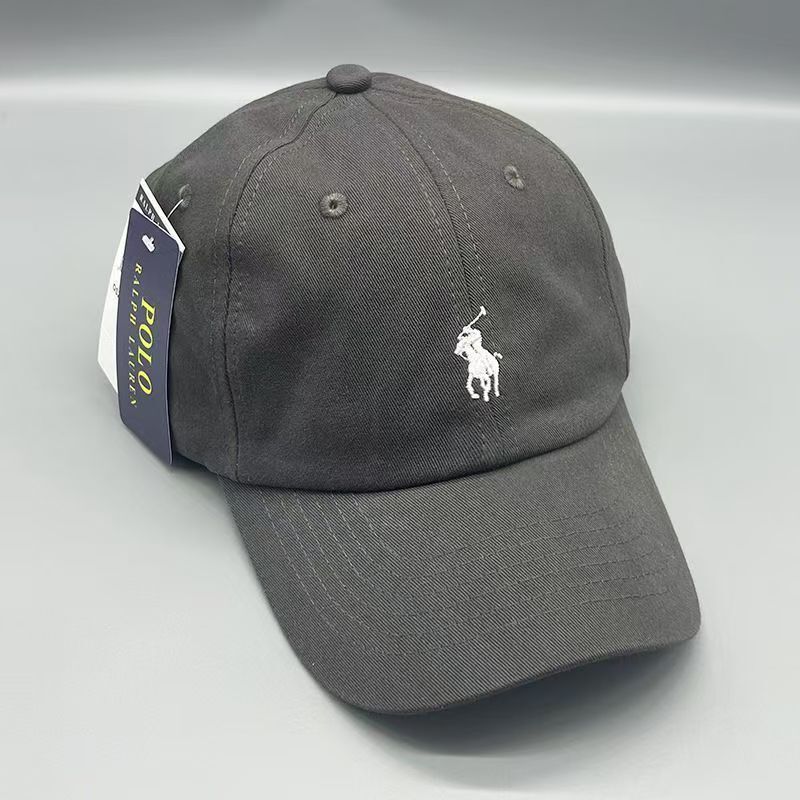 QRコードで購入可能 RL ラフハット 男女兼用 ベースボールキャップ 馬の刺繍入り グレー 大きなつば ソフトトップ ポロキャップ|undefined