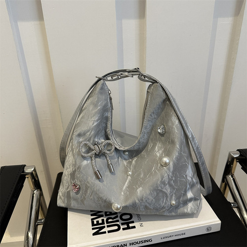 Design niche bow backpack single shoulder crossbody multi-purpose backpack high-end large-capacity chain tote bag