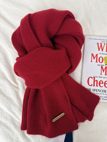 MCC metal label red scarf