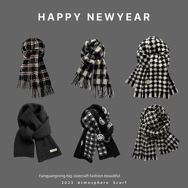 Black Scarf for Women, Winter High-End Style, Popular Winter 2026 New Model, Versatile for Students, Autumn and Winter Warm, Wholesale