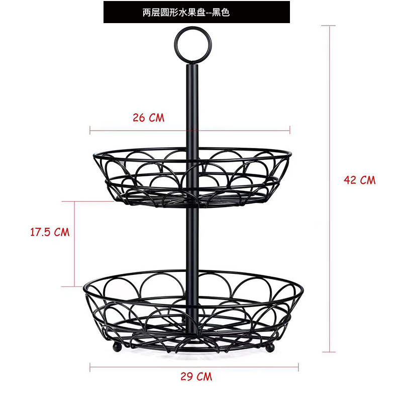 Plato de frutas de hierro forjado gancho de plátano sala de estar casera canasta de frutas de lujo ligera mesa de comedor dulces bocadillos plato