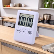 简约厨房烹饪薄方形数字电子计时器 厨房定时器 带支架磁铁冰箱贴