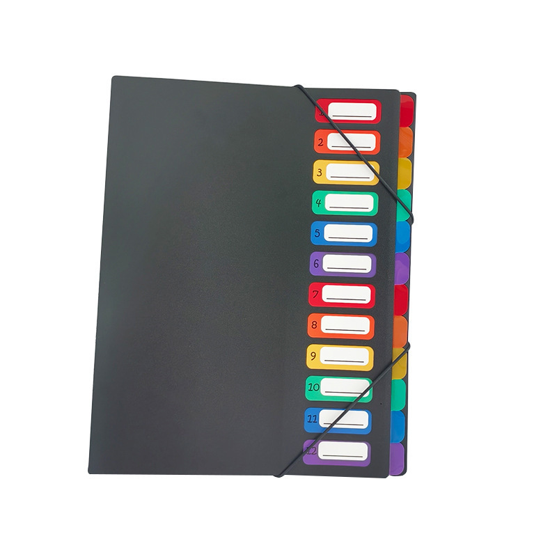 Carpeta multicapa A4 libro de datos blanco carpeta de papel de prueba de estudiante arco iris página de clasificación pp carpeta de archivo carpeta de caso