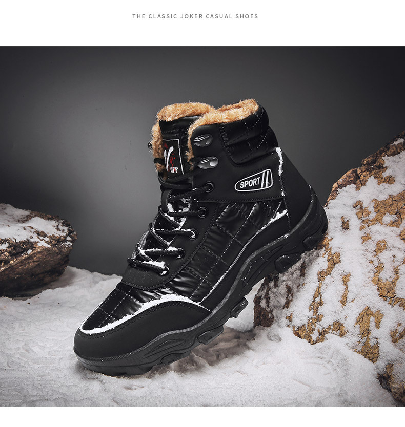 Scarponi da neve invernali 2024 con isolamento in velluto e piumino, scarpe da tavola alte, escursioni all'aperto nel nord-est e_voghion.com