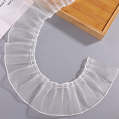 8cm歐根紗褶皺花邊帶手工diy服飾裙擺配飾輔料打折木耳花邊批發