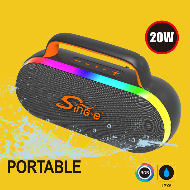 Popular Rgb Colorful Light Bluetooth Audio Home Desktop Outdoor Portable Portable Subwoofer Cross-Border Speaker