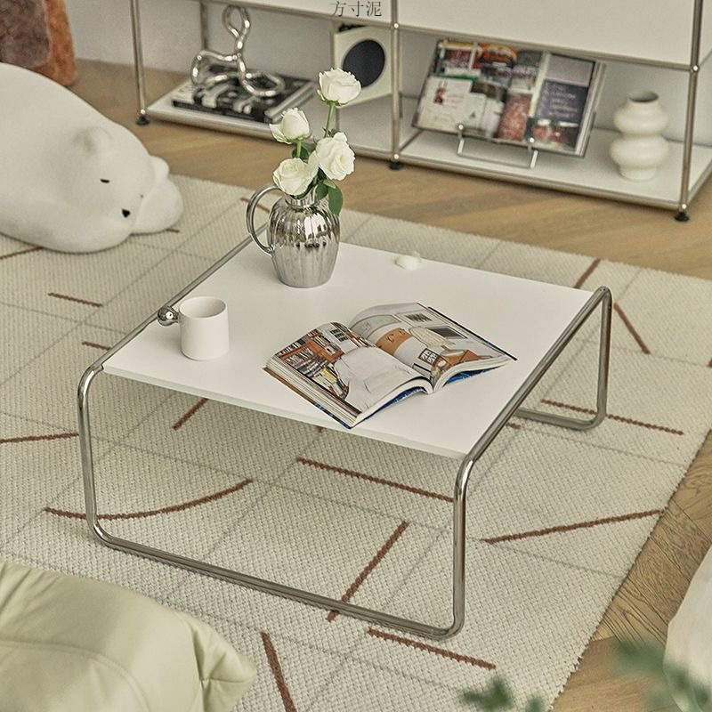 Bauhaus Set of Stainless Steel Medieval Personalized Black and White Rectangular Side Table Combination Simple Home Living Room Coffee Table