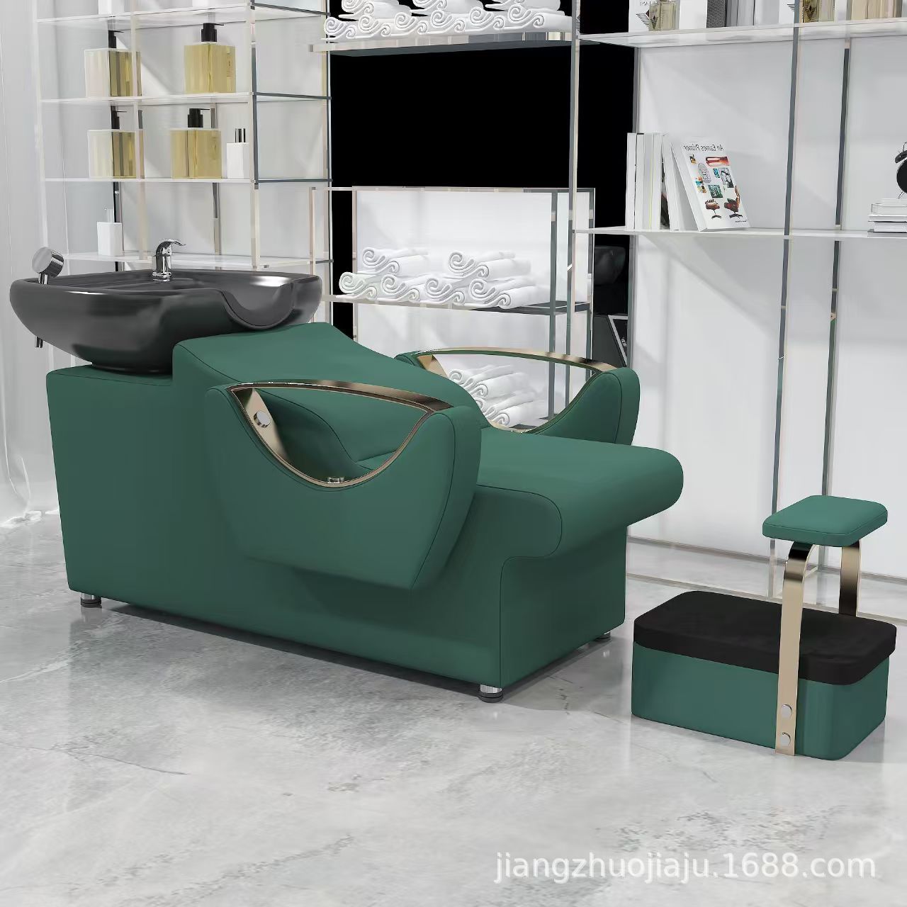 Red en línea lavabo de cerámica lavabo de cabello salón de pelo sillón lavabo de cabello cama de lavado de agua lavabo de cabello barbería cama de lavabo de cabello cómodo