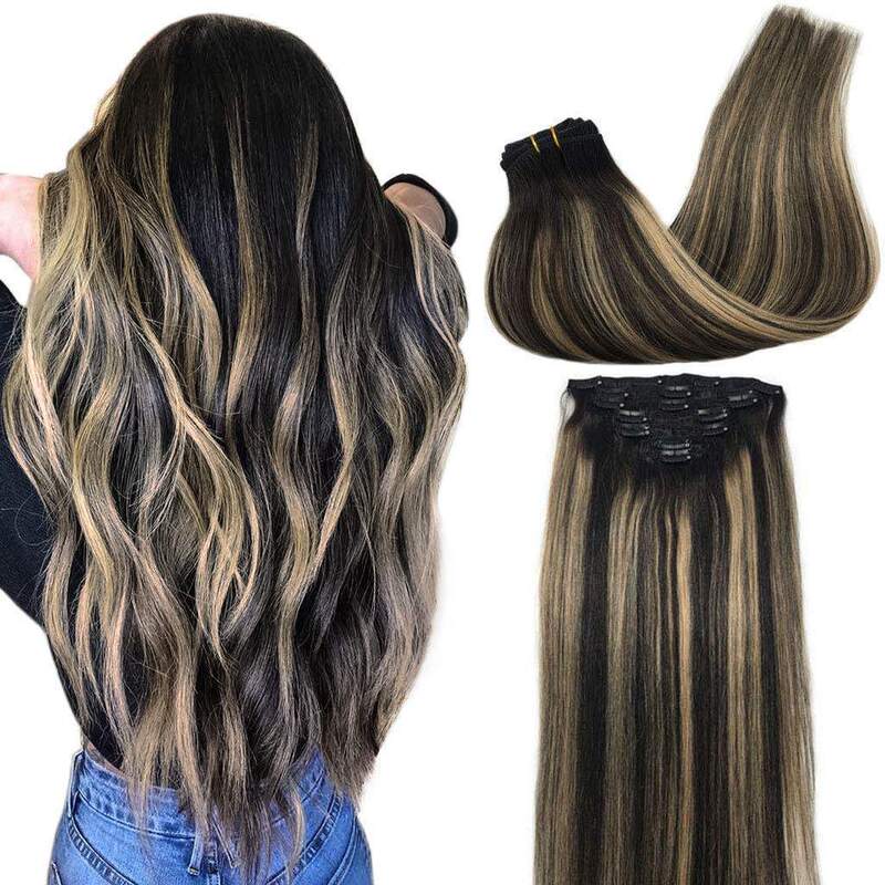 Wig Clips, Full Real Hair Extensions, Real Hair Material, Comfortable and Traceless, Cross-Border Wholesale, Support Specifications Customization