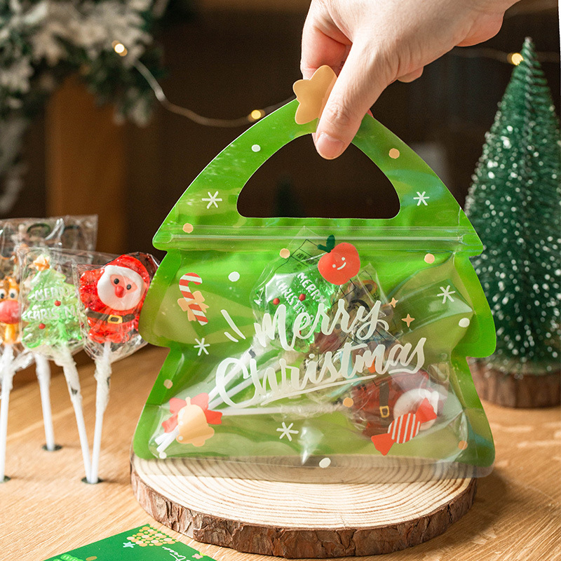 クリスマスキャンディスナックギフトバッグ子供の小さなハイエンドポータブルプラスチックギフトバッグお土産包装袋|undefined