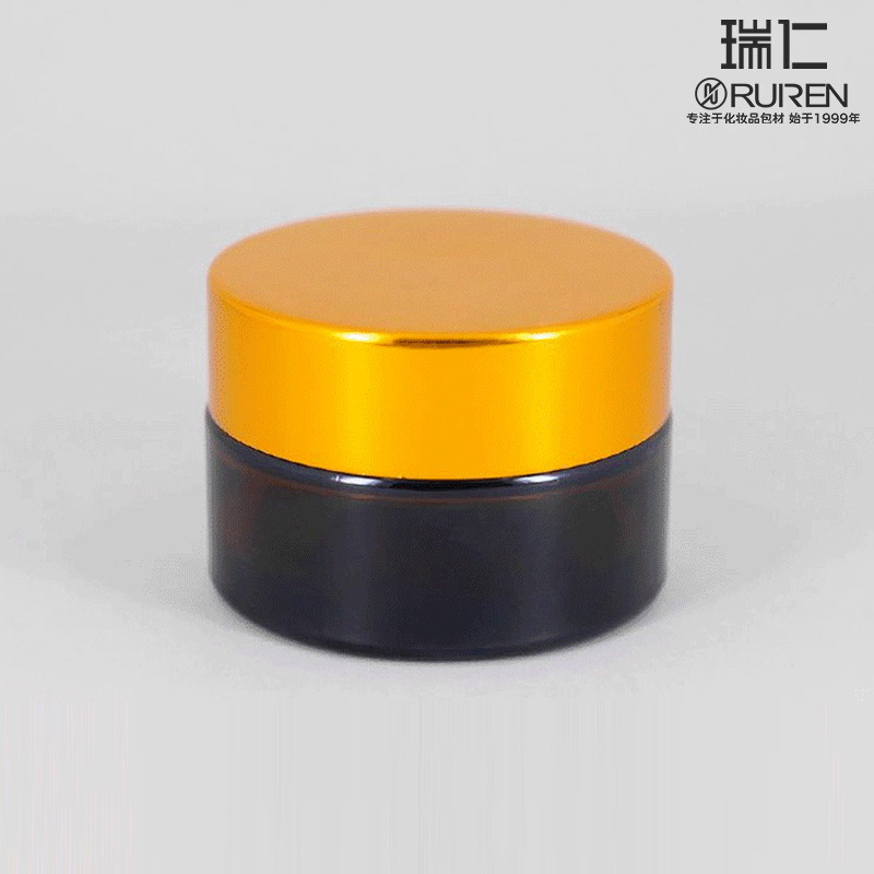 20g 棕色玻璃瓶 膏霜瓶 面霜瓶 化妆品瓶 电镀盖茶色玻璃瓶