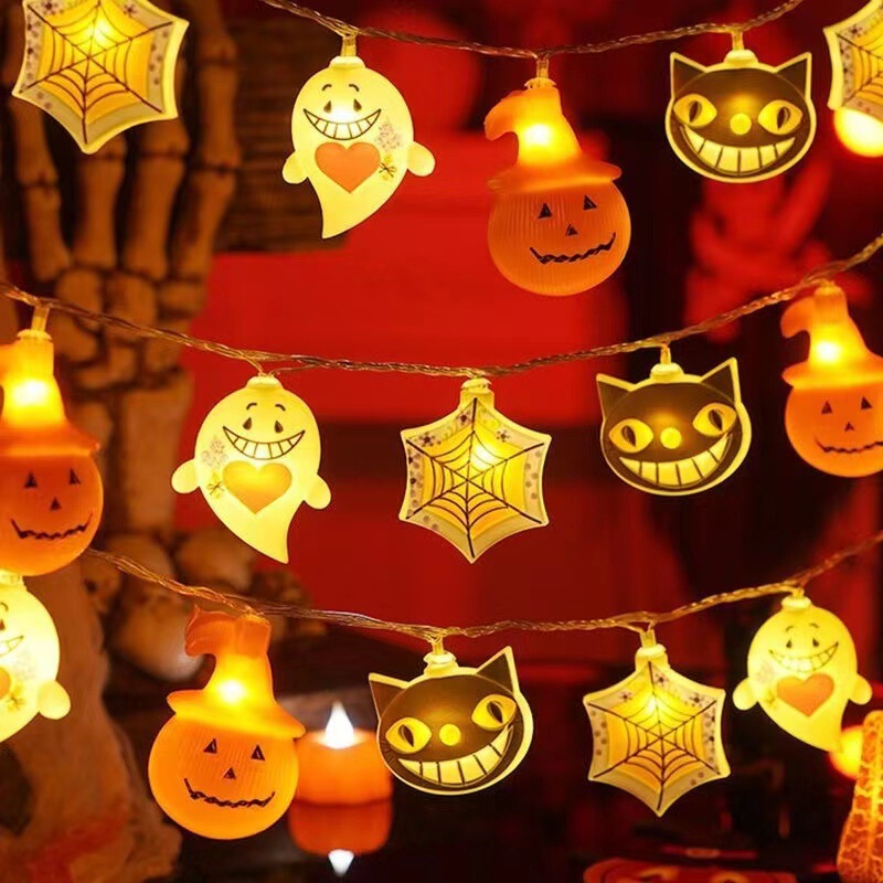 クロスボーダー Amazon ハロウィンライトストリングシーンレイアウト LED カボチャゴーストライトストリング屋外ホリデーデコレーション LED ライト|undefined