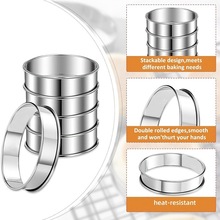 5 件装 4.1 吋  蛋糕模具，环形英文华夫饼圈，环形双卷馅饼环，