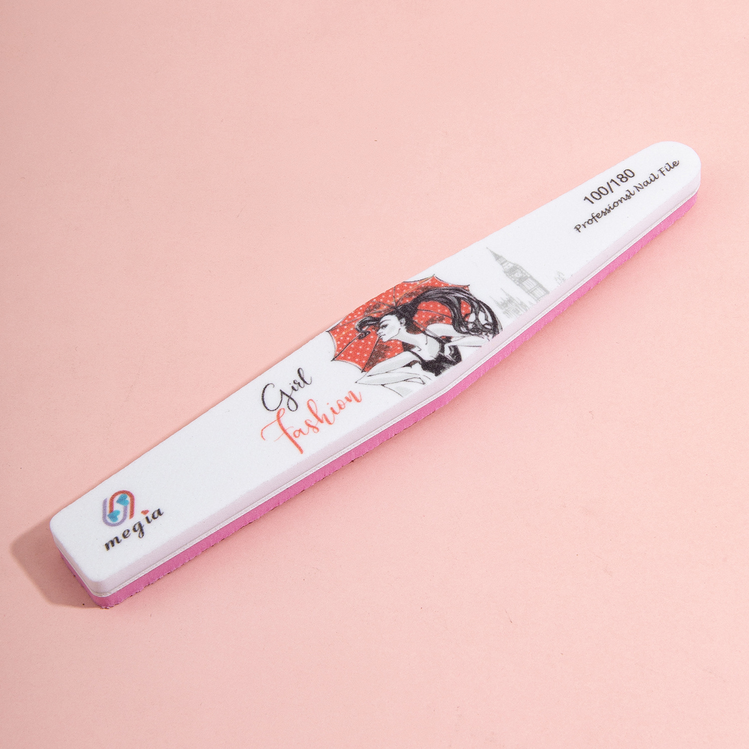 Venta caliente transfronteriza tiras de hilo impreso para uñas de alta calidad lima de uñas serie lavado papel de lija tiras de lijado en forma de media luna