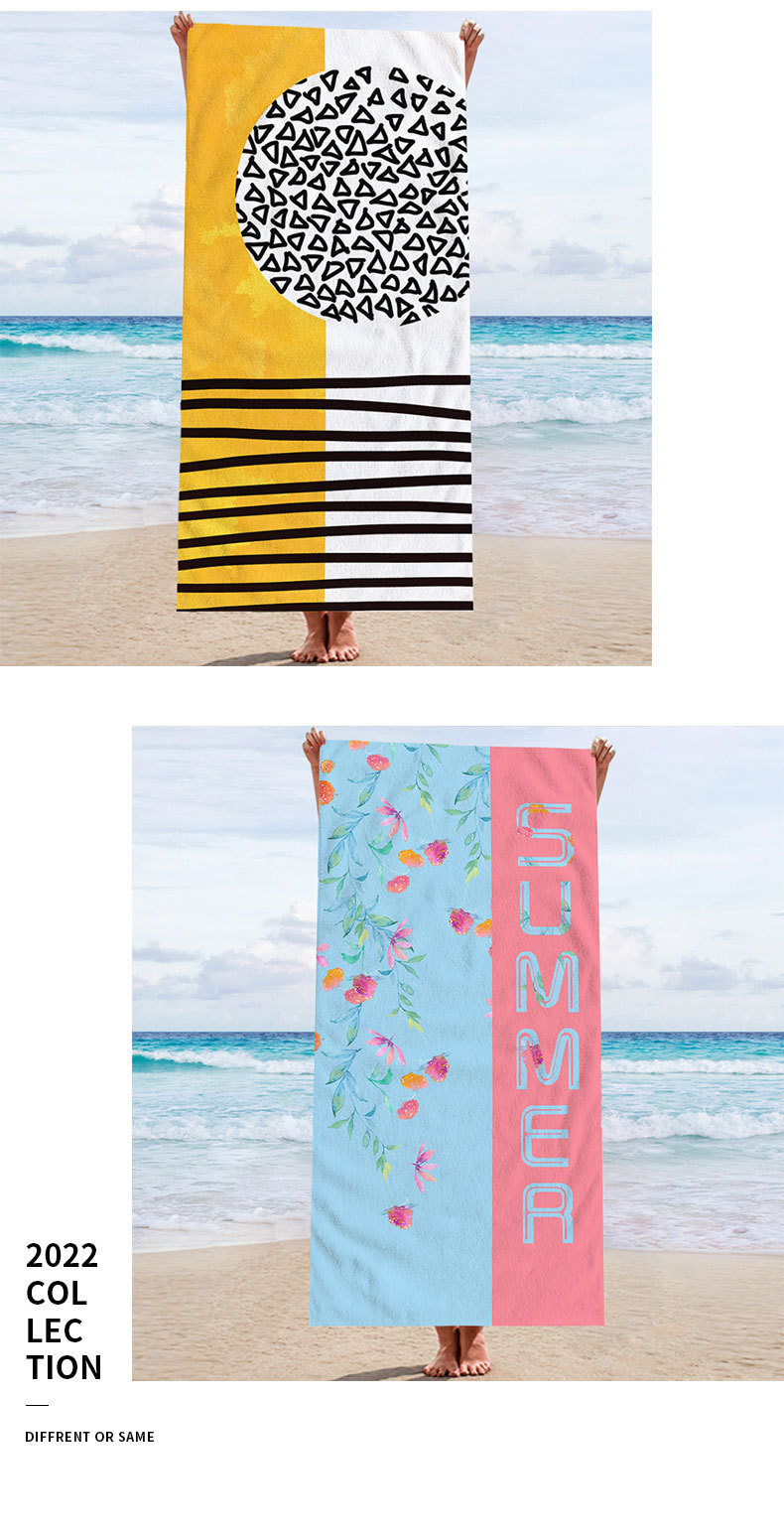 Retro Letter Stripe Flower Beach Towels display picture 4