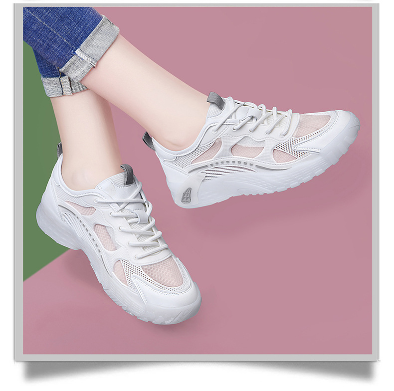Giày sneaker nữ chạy bộ mesh thoáng mũi kín đế mềm mùa hè 2025 — DH 58212 màu xanh lá cây, DH 58219 Trắng, DH 58336m màu, DH 58278-1 màu xám chi tiết 11