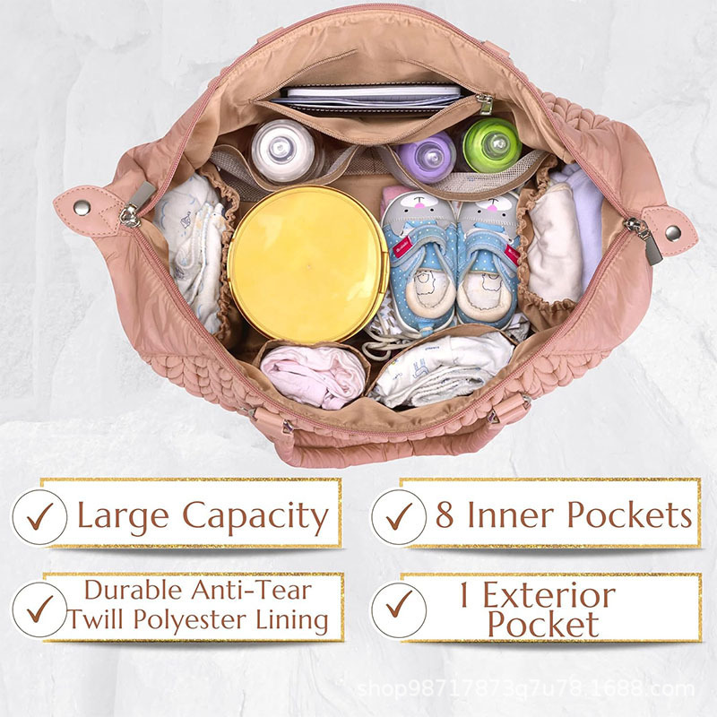 Amazon nueva bolsa de pañales, bolsa de pañales para bebés, bolsa multifuncional, bolsa de viaje para bebés