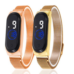 Spot Magnetic Waterproof Sports Watch Casual Led Digital Watch Magnet Touch Control Men's and Women's Junior High School Student Watch Ins