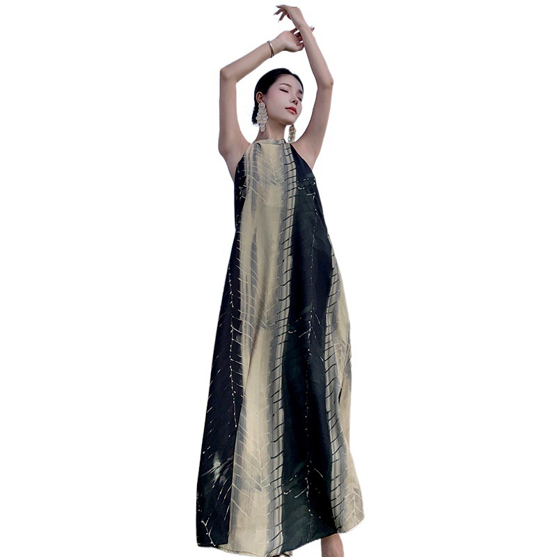 F6034 620K VÁY ĐẦM LIỀN THÂN DÁNG DÀI NỮ SHETDT PHONG CÁCH ÂU MỸ HỌA TIẾT HOA THỜI TRANG NỮ G02 SẢN PHẨM MỚI