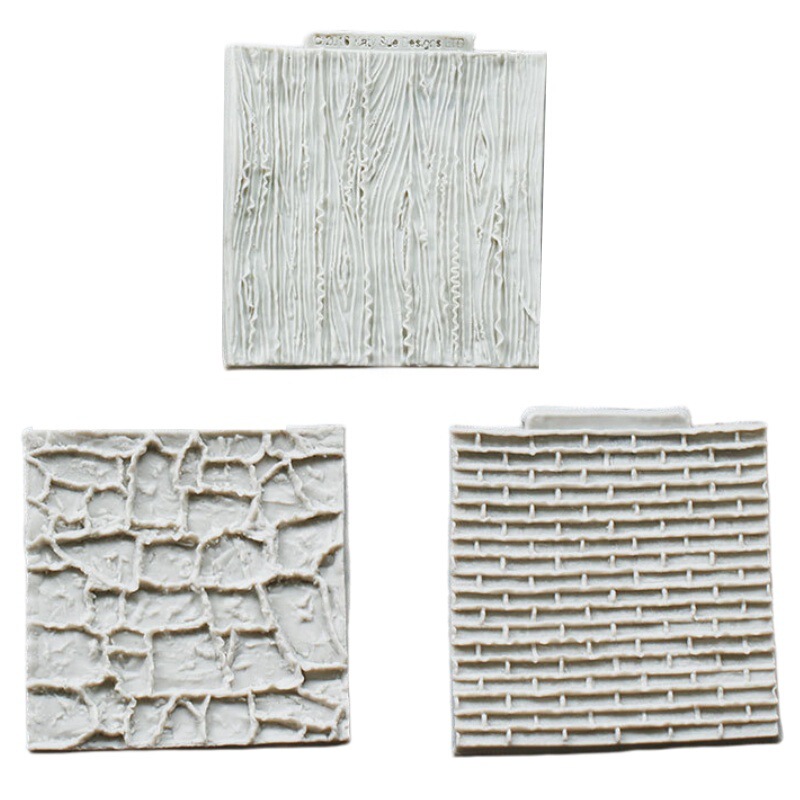 Simulated Tree Bark Wall Brick Texture Design Silicone Printing Mold Edge Cake Decoration Silicone Mold Texture