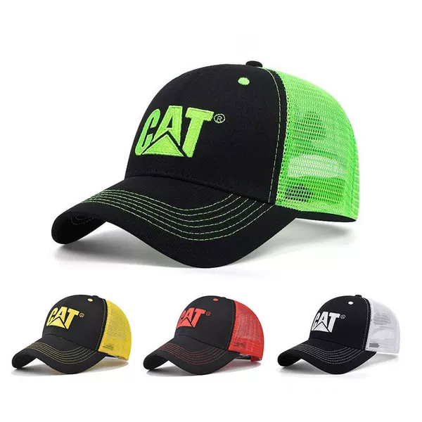 Cross-Border Trucker Hat Cat European and American Retro Trucker Hat Summer Sun Protection Breathable Mesh Baseball Cap for Men