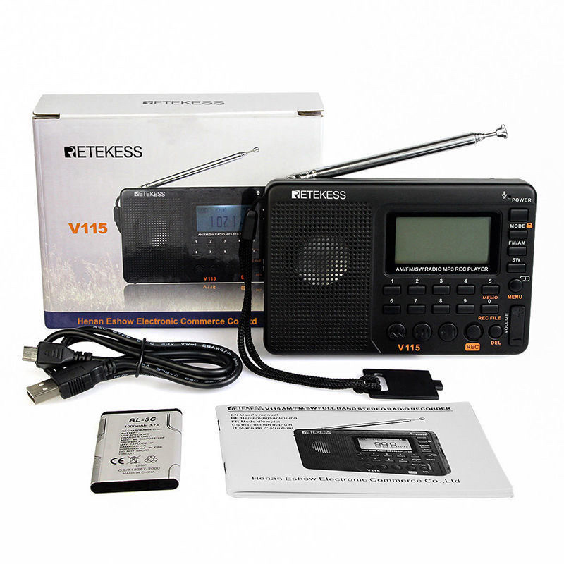 Ventas transfronterizas Retekess V - 115 radio de banda completa grabadora de radio FM AM reproductor MP3