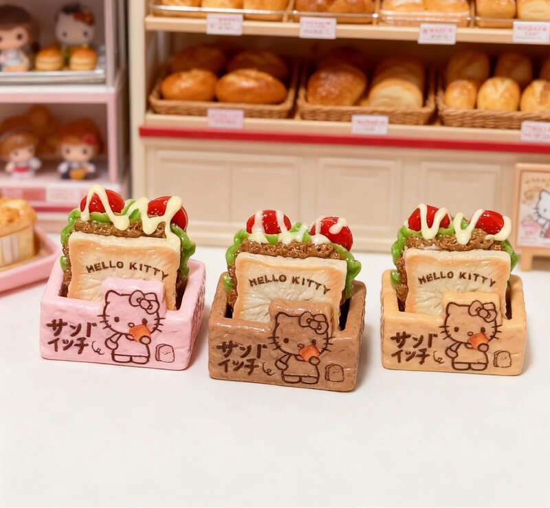 Kt吐司三明治diy树脂小饰品/食玩手工摆件卡通食品系列食玩|undefined