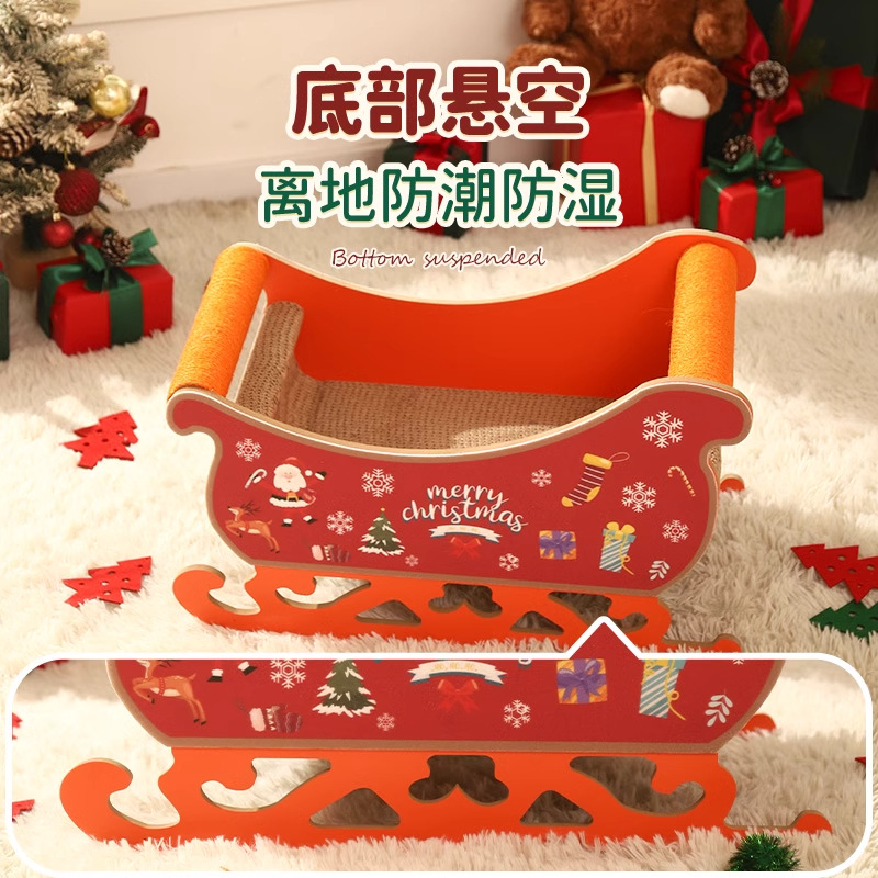 Navidad gato nido gato agarrar tablero integral anti-desgaste no descascar papel corrugado cuerda de cáñamo gato afilar garras artefacto gato agarrar tablero nido